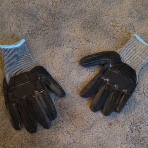 Black and Gray Protective Gloves Amazon Basic. New